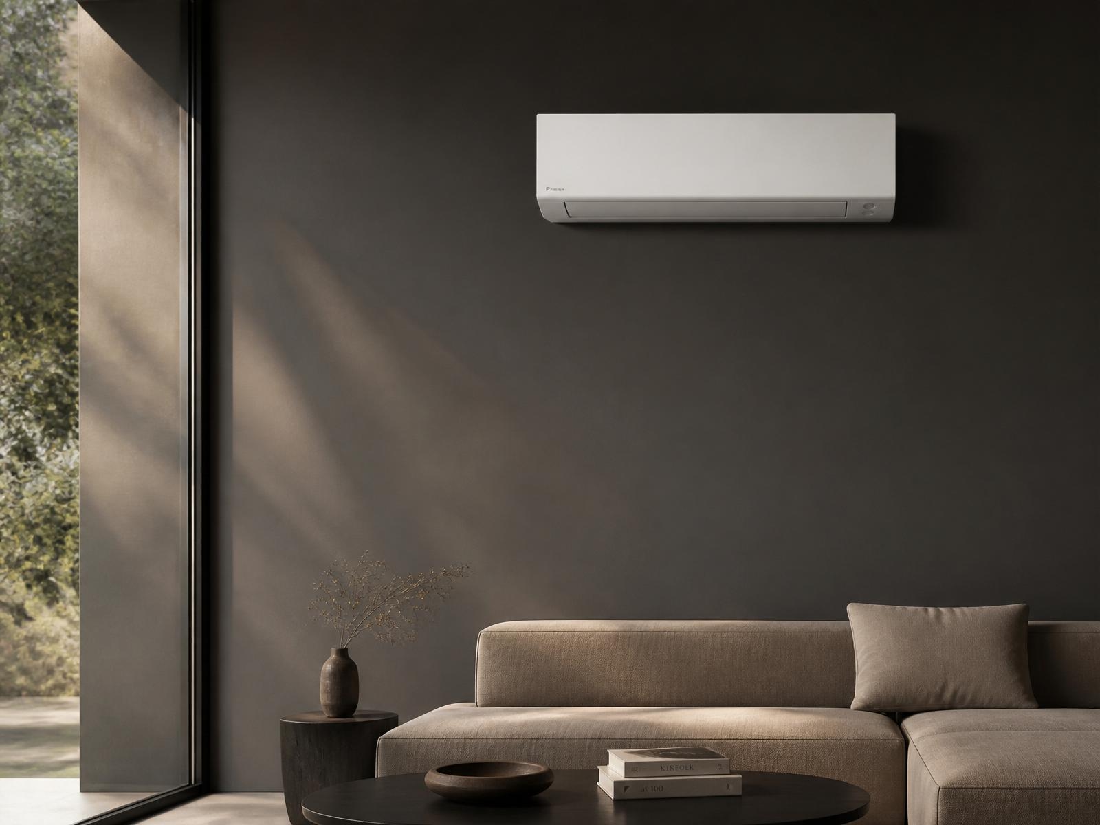 Modern wall-mounted mini-split in luxury interior