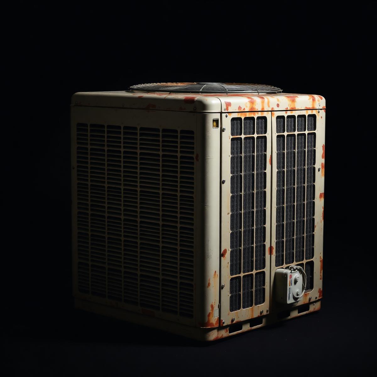 Aging rusted package unit